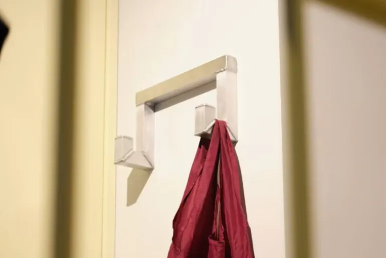 Hem Tig Hook, double, brushed aluminium