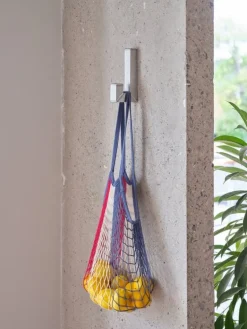 Hem Tig Hook, single, brushed aluminium