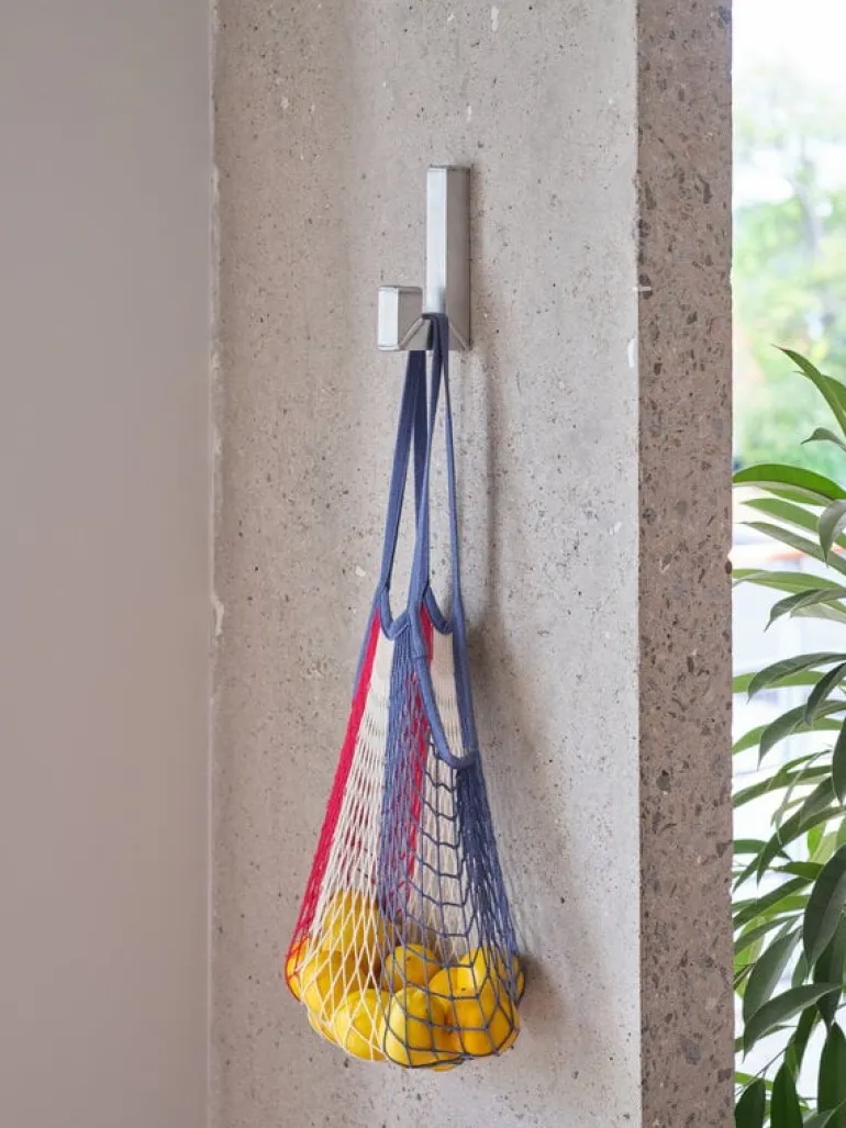 Hem Tig Hook, single, brushed aluminium