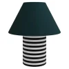 Hem Toto table lamp, large, pine - black and white stripe