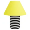 Hem Toto table lamp, large, wax yellow - black and white stripe