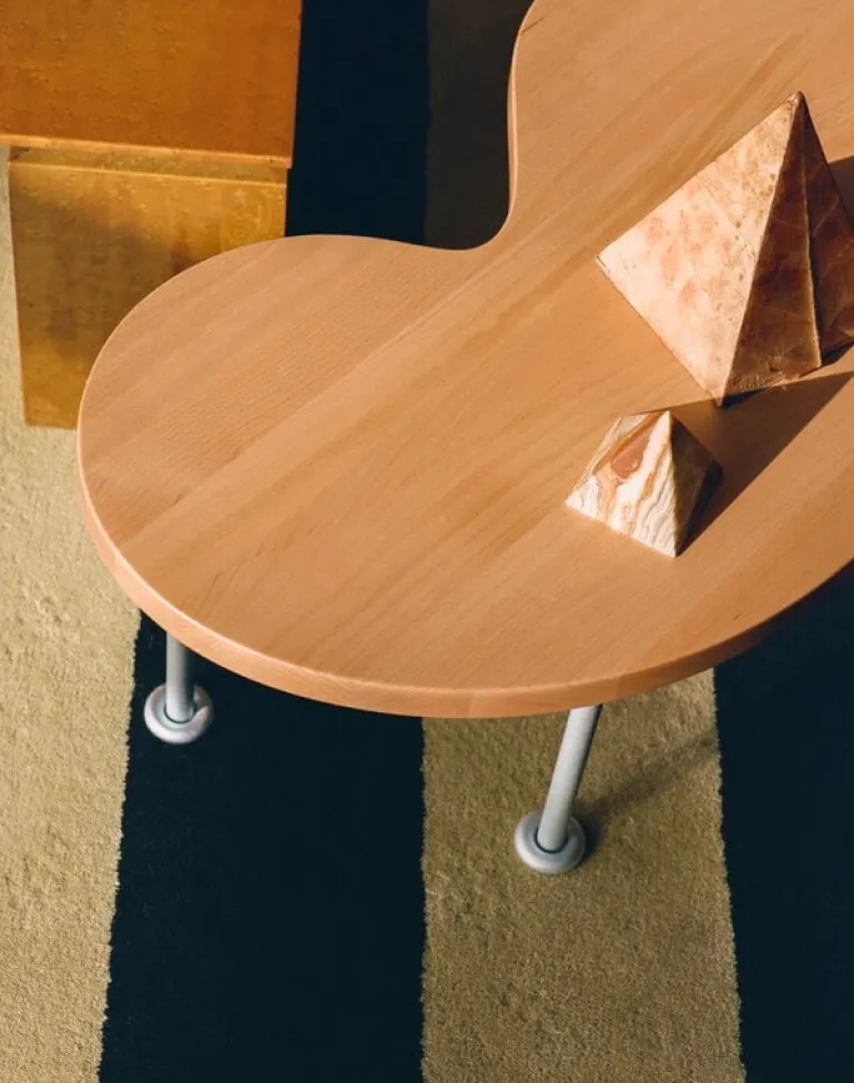 Hem Worm coffee table, large, beech - steel