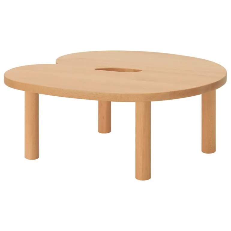 Hem Worm coffee table, round, beech - beech