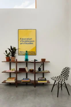 Hem Zig Zag low shelf, walnut