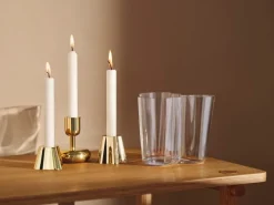 Iittala Aalto candleholder, 50 mm, brass