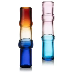 Iittala Bamboo vase,  90 x 450 mm,  pink - clear - sky blue