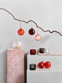 Iittala Glass ball set, 80 mm, 5 pcs, red