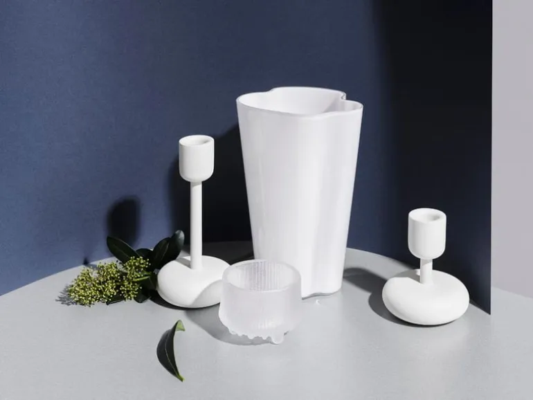 Iittala Nappula candleholder, white, 2-pack