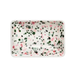 Iittala OTC Helle A7 plate, 7 x 10 cm, pink - green