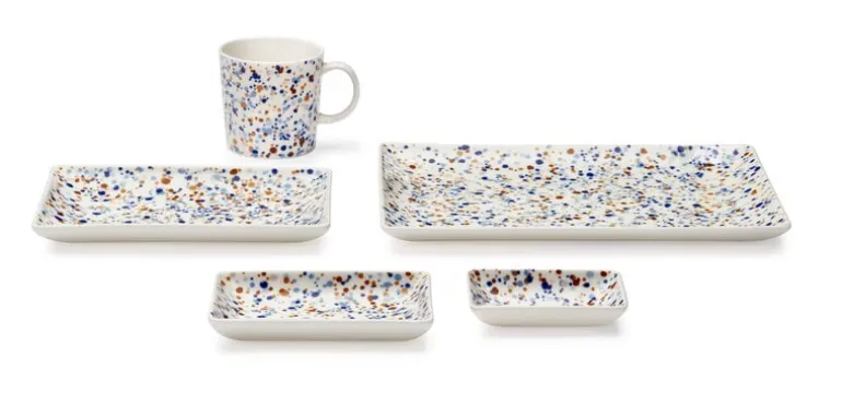 Iittala OTC Helle A5 plate, 15 x 21 cm, blue - brown