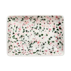 Iittala OTC Helle A6 plate, 10 x 15 cm, pink - green