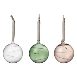 Iittala Sun ball, 80 mm, 3 pcs, clear - green - linen