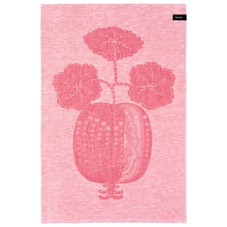 Iittala Taika Sato tea towel, pink