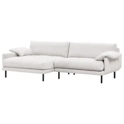 Interface Bebé sofa w/ chaise longue, left, beige  Muru 472 - black metal