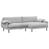 Interface Bebé sofa w/ chaise longue, right, grey Muru 470 - black metal