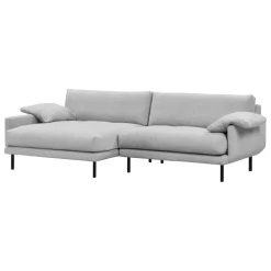 Interface Bebé sofa w/ chaise longue, left, grey Muru 470 - black metal