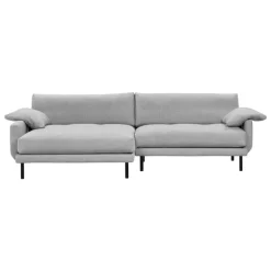 Interface Bebé sofa w/ chaise longue, left, grey Muru 470 - black metal