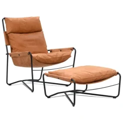 Interface Bug armchair, high, pelle cognac Dunes