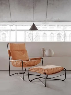 Interface Bug armchair, high, pelle cognac Dunes