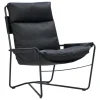 Interface Bug armchair, high, black leather Moderno