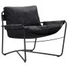 Interface Bug armchair, low, black leather Moderno
