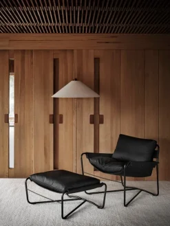 Interface Bug armchair, low, black leather Moderno