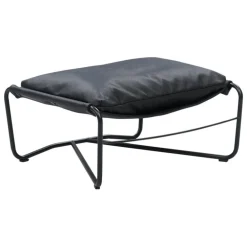 Interface Bug ottoman, black leather Moderno
