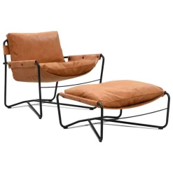 Interface Bug ottoman, cognac leather Dunes