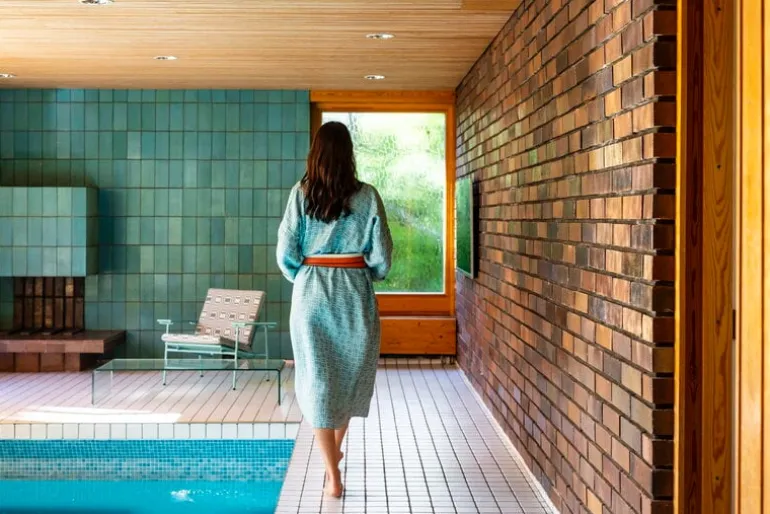 Johanna Gullichsen Piazzetta bathrobe, aqua