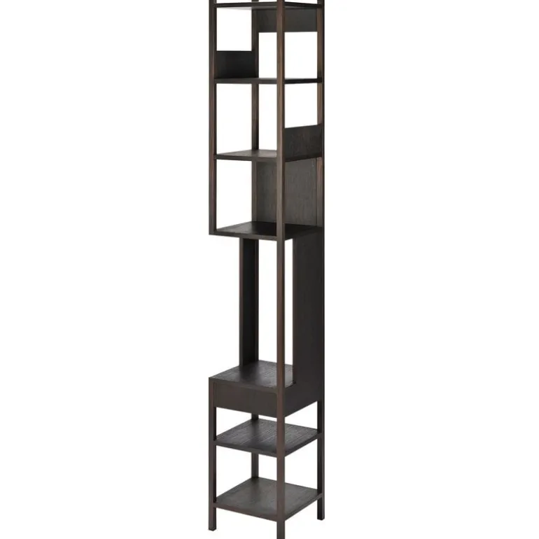 Karakter Lungangolo shelf, left, black oiled smoked oak