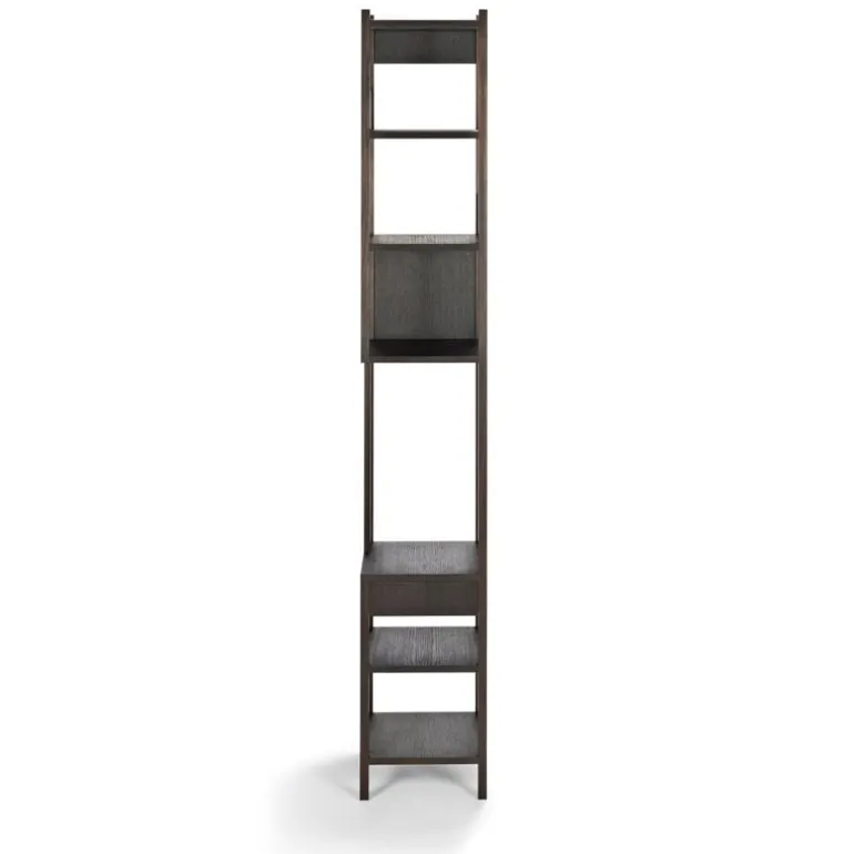Karakter Lungangolo shelf, left, black oiled smoked oak