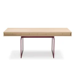 Karakter Office desk, oak - red frame