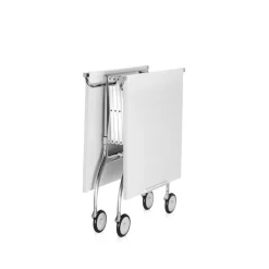 Kartell Battista folding serving trolley/side table, white - chrome