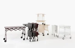 Kartell Battista folding serving trolley/side table, white