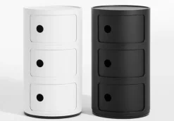 Kartell Componibili Recycled storage unit, 3 modules, matt black
