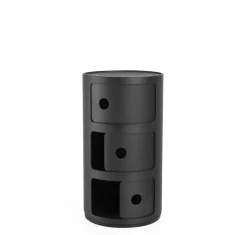 Kartell Componibili Recycled storage unit, 3 modules, matt black