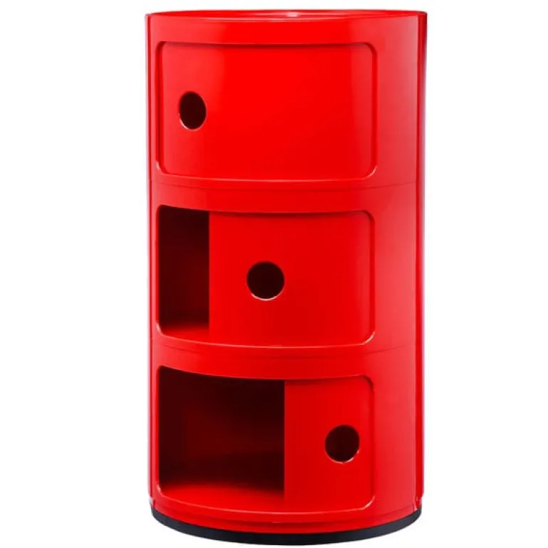 Kartell Componibili storage unit, 3 modules, red