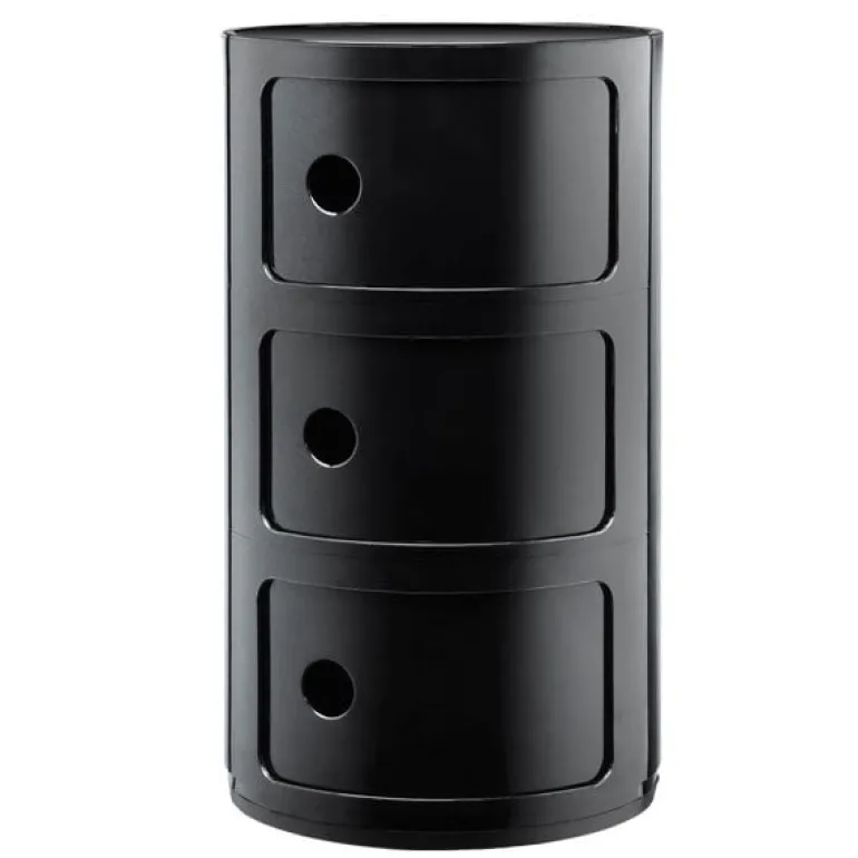 Kartell Componibili storage unit, 3 modules, black