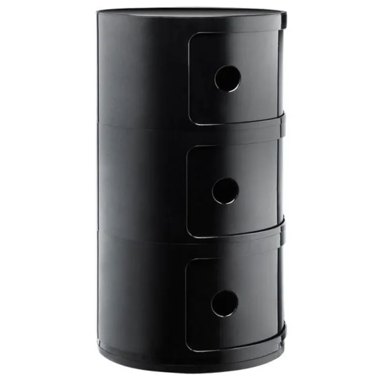 Kartell Componibili storage unit, 3 modules, black