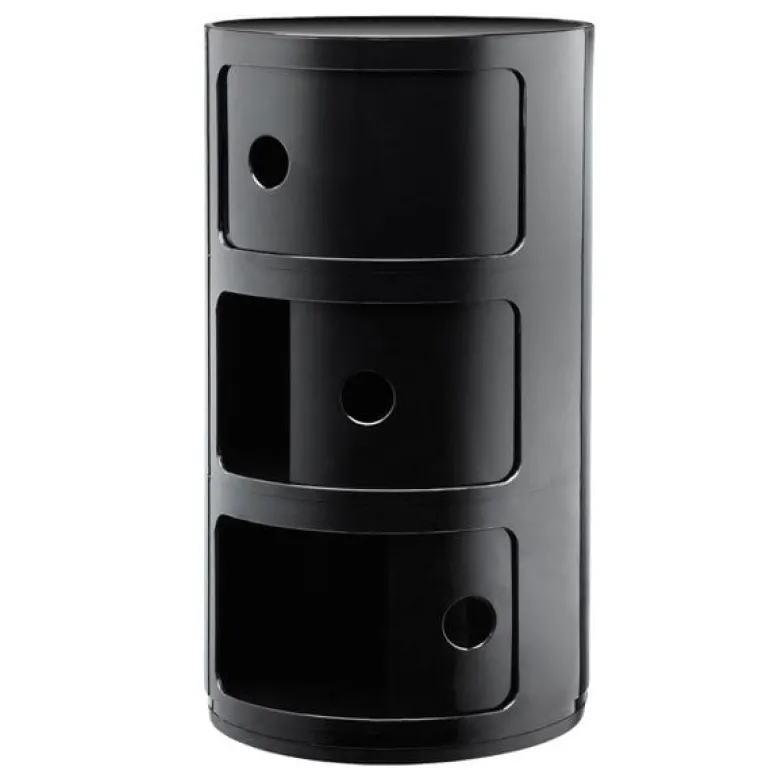 Kartell Componibili storage unit, 3 modules, black