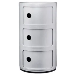 Kartell Componibili storage unit, 3 modules, silver