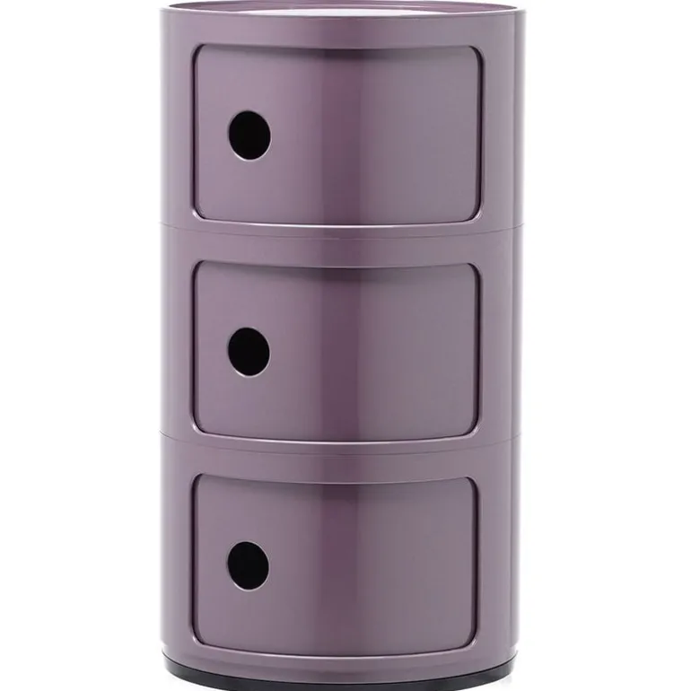 Kartell Componibili storage unit, 3 modules, purple