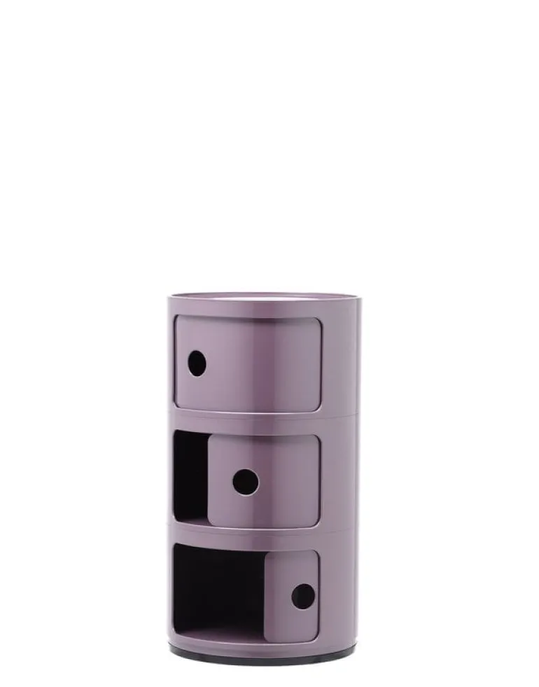 Kartell Componibili storage unit, 3 modules, purple