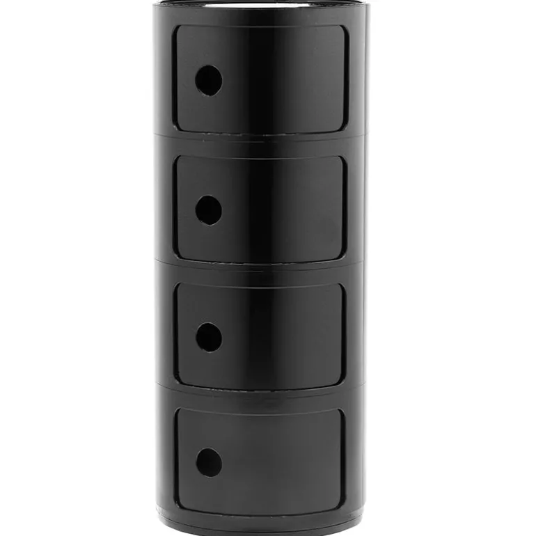 Kartell Componibili storage unit, 4 modules, black