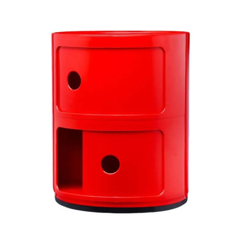 Kartell Componibili storage unit, 2 modules, red