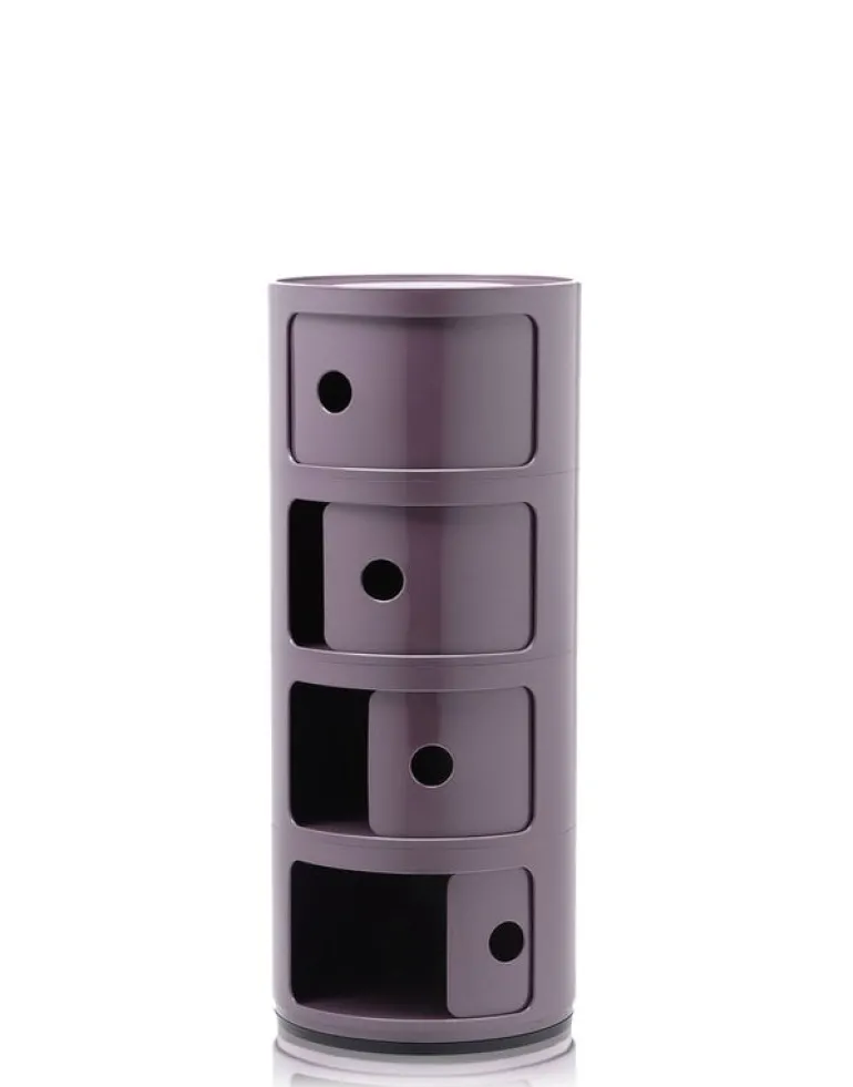 Kartell Componibili storage unit, 4 modules, purple