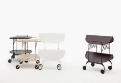 Kartell Gastone folding serving trolley/side table, black