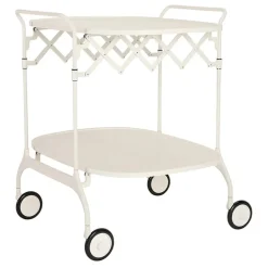 Kartell Gastone folding serving trolley/side table, white