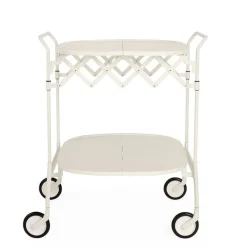 Kartell Gastone folding serving trolley/side table, white