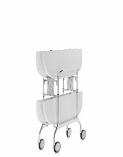 Kartell Gastone folding trolley, white - chrome